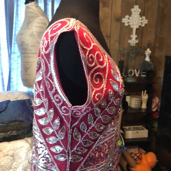 Stunning Sequin & Beaded Pink Dress with Lace. New with tags!  Size Large - Picture 10 of 17